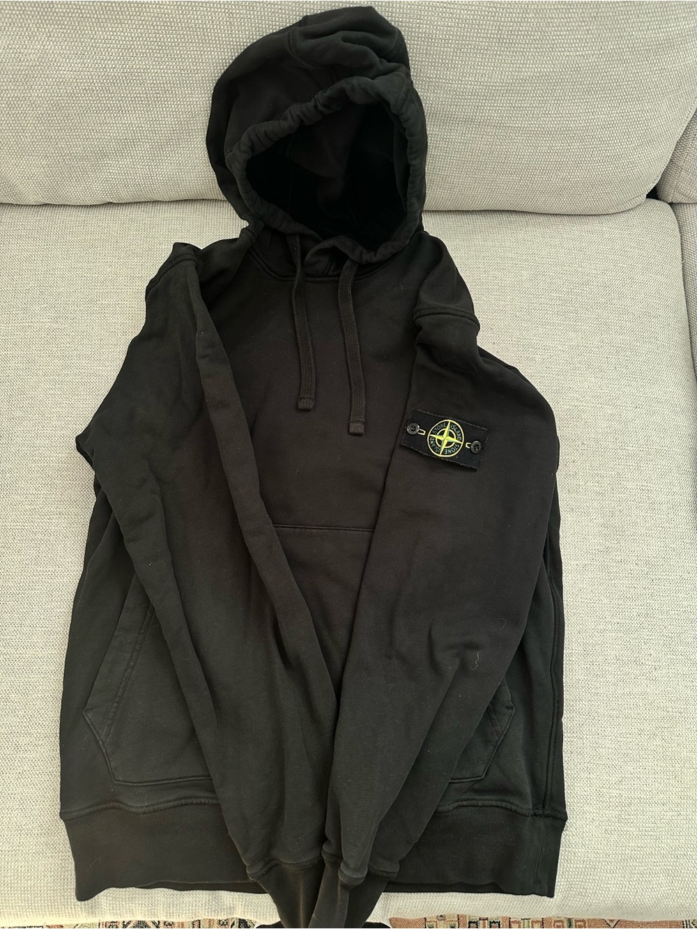 Stone Island Black Hooded Sweatshirt